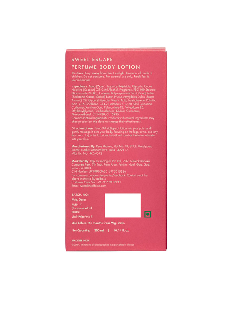 MCaffeine Sweet Escape Perfume Body Lotion- 300 ml